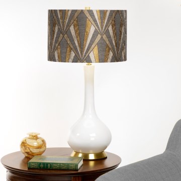 Elstead - Stolní lampa MILO 1xE27/60W/230V šedá/zlatá