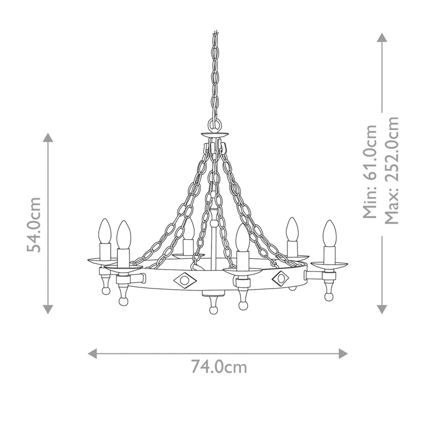 Elstead - Lustr na řetězu WARWICK 6xE14/60W/230V