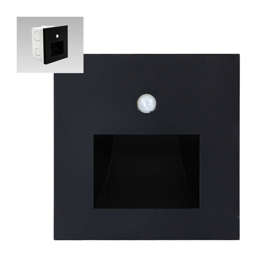 Emithor 70418 - LED Schodišťové svítidlo se senzorem SUNNY LED/1W/230V 4000K černá