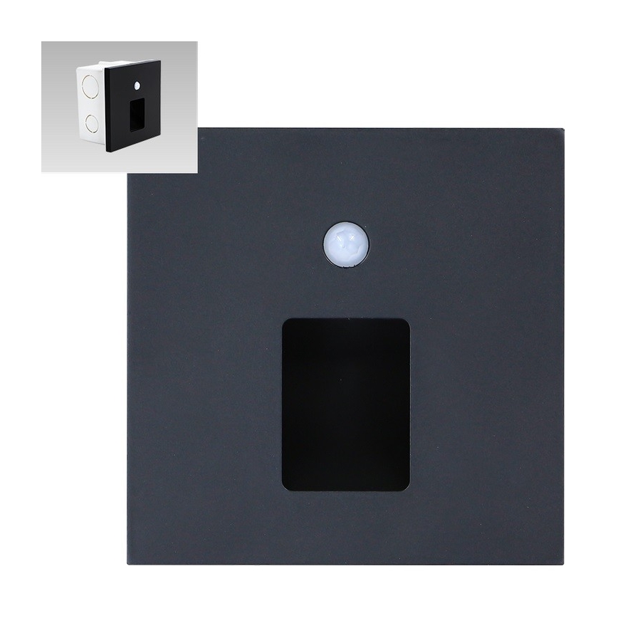 Emithor 70424 - LED Schodišťové svítidlo se senzorem VIX LED/1W/230V 4000K černá