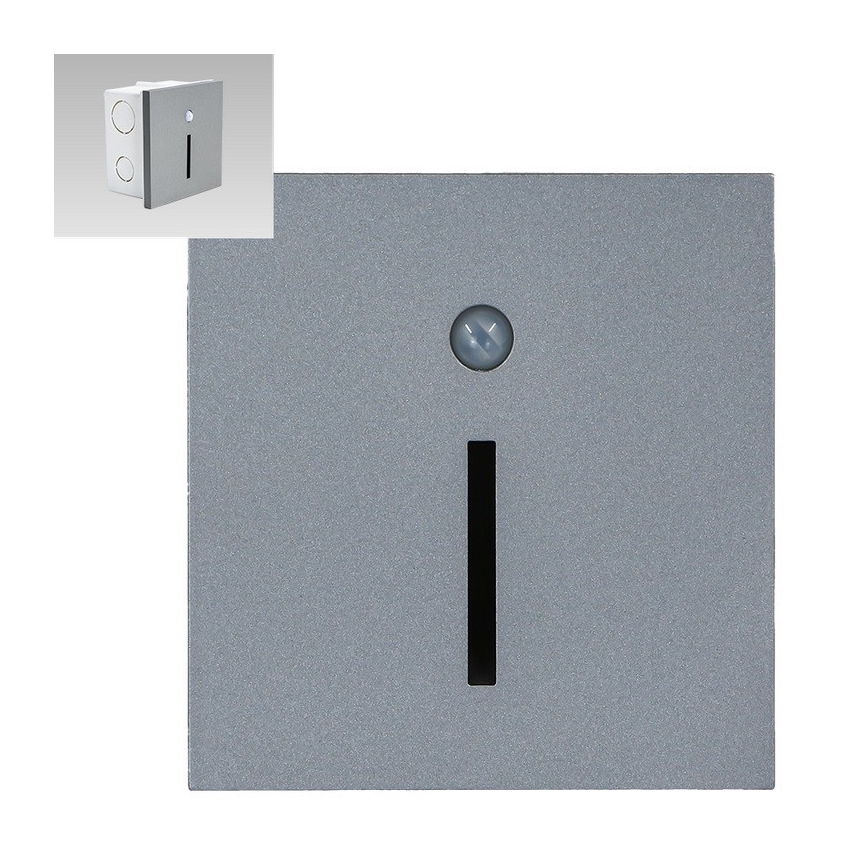 Emithor 70428 - LED Schodišťové svítidlo se senzorem LINE LED/1W/230V 4000K šedá