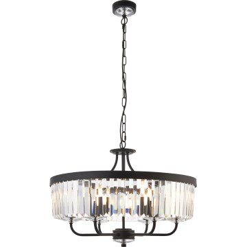Endon 100711 - Lustr na řetězu CHESTERFIELD 6xE14/6W/230V pr. 55 cm černá