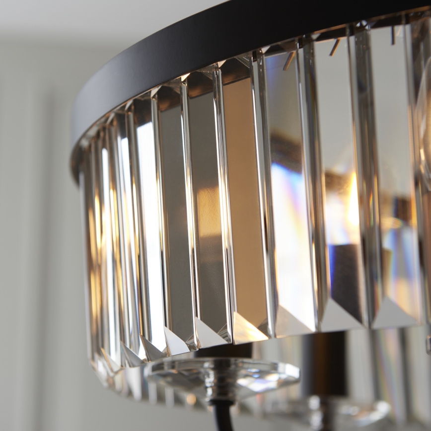 Endon 100711 - Lustr na řetězu CHESTERFIELD 6xE14/6W/230V pr. 55 cm černá