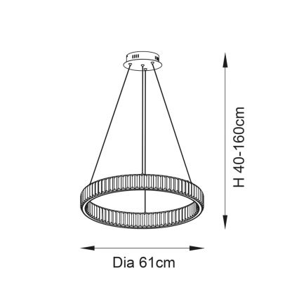 Endon 102255 - LED Stmívatelný lustr na lanku LAGUNA LED/36W/230V lesklý chrom