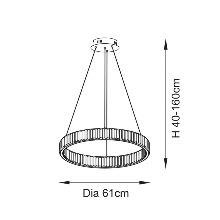 Endon 102255 - LED Stmívatelný lustr na lanku LAGUNA LED/36W/230V lesklý chrom