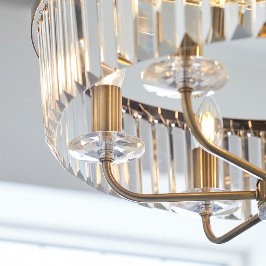 Endon 102505 - Lustr na řetězu 6xE14/6W/230V pr. 55 cm mosaz