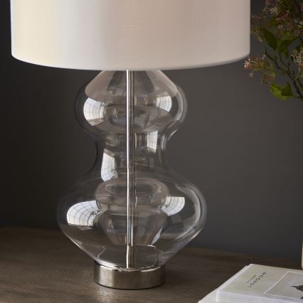 Endon 102676 - Stmívatelná stolní lampa KELDA 1xE27/10W/230V bílá/matný chrom