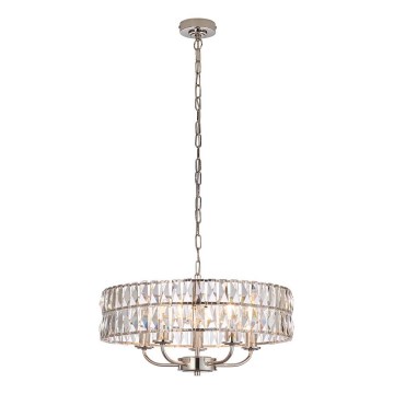 Endon 104467 - Lustr na řetězu CLIFTON 5xE14/6W/230V pr. 50,5 cm lesklý chrom/čirá