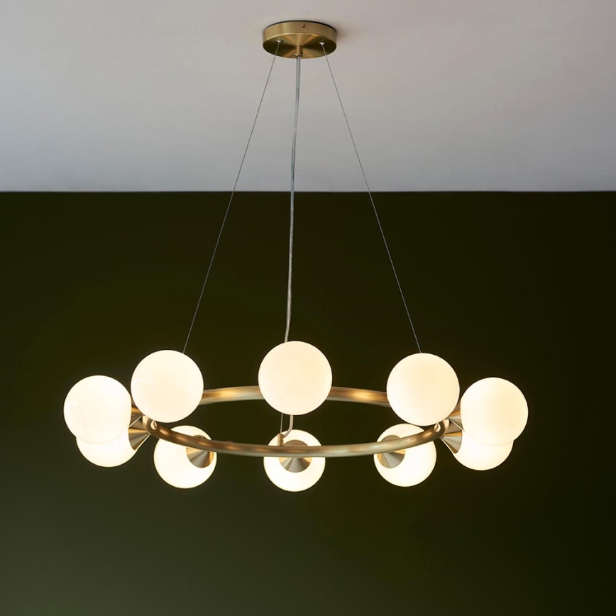 Endon 106008 - Lustr na lanku OTIS 10xG9/3W/230V zlatá