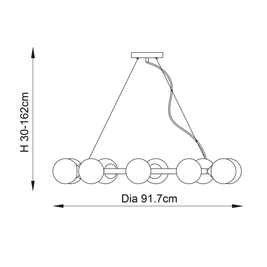 Endon 106008 - Lustr na lanku OTIS 10xG9/3W/230V zlatá