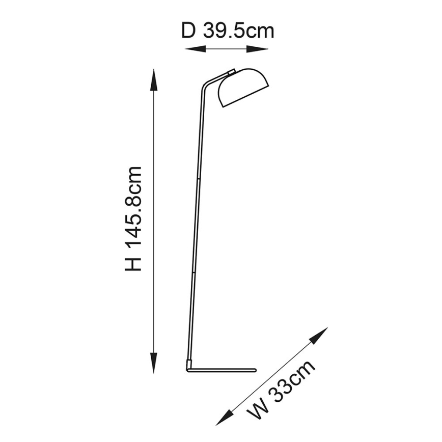 Endon 106337 - Stojací lampa BRAIR 1xE27/10W/230V černá