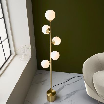 Endon 106756 - Stojací lampa OTIS 5xG9/3W/230V zlatá