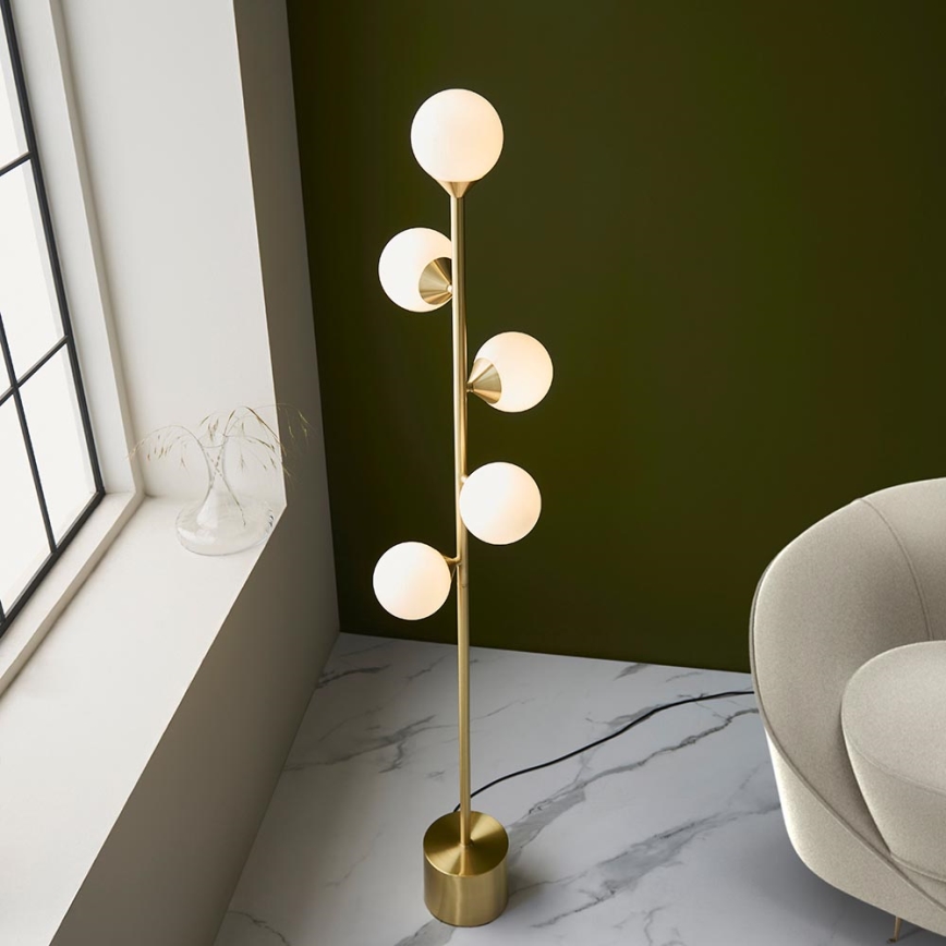 Endon 106756 - Stojací lampa OTIS 5xG9/3W/230V zlatá