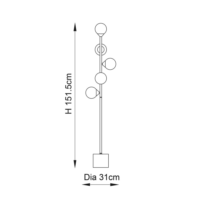Endon 106756 - Stojací lampa OTIS 5xG9/3W/230V zlatá