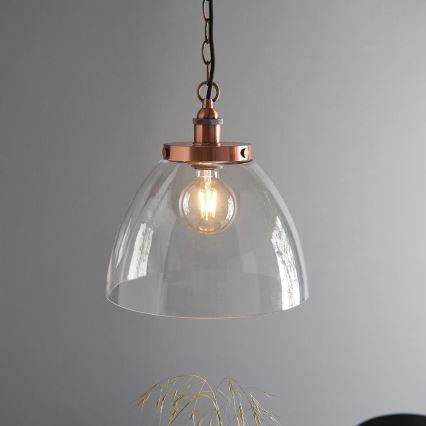 Endon 106895 - Lustr na řetězu HANSEN 1xE27/10W/230V měděná