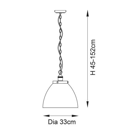 Endon 106896 - Lustr na řetězu HANSEN 1xE27/10W/230V matný chrom