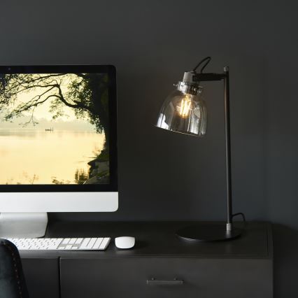 Endon 107012 - Stolní lampa URBAN 1xE27/10W/230V černá/kouřová černá
