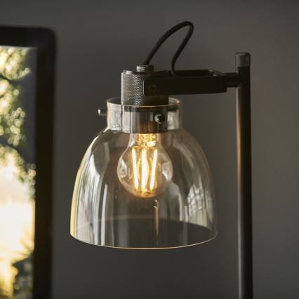 Endon 107012 - Stolní lampa URBAN 1xE27/10W/230V černá/kouřová černá