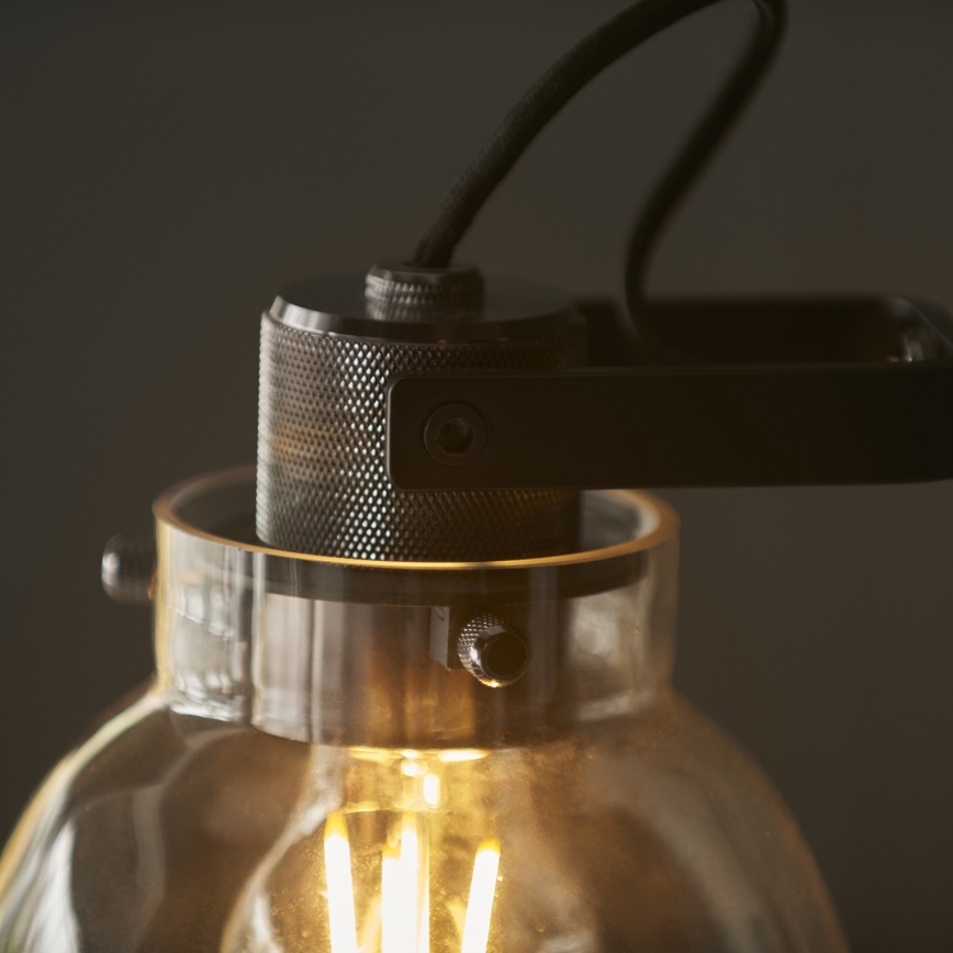 Endon 107012 - Stolní lampa URBAN 1xE27/10W/230V černá/kouřová černá