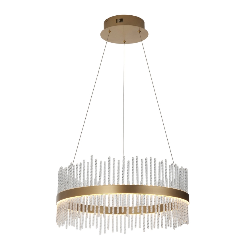 Endon 107671 - LED Stmívatelný lustr na lanku ADRIEL LED/41W/230V 3000K pr. 51 cm zlatá/čirá
