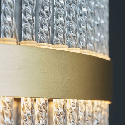 Endon 107671 - LED Stmívatelný lustr na lanku ADRIEL LED/41W/230V 3000K pr. 51 cm zlatá/čirá