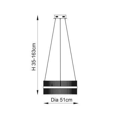 Endon 107671 - LED Stmívatelný lustr na lanku ADRIEL LED/41W/230V 3000K pr. 51 cm zlatá/čirá