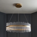 Endon 107672 - LED Stmívatelný lustr na lanku ADRIEL LED/83W/230V 3000K pr. 89 cm zlatá/čirá