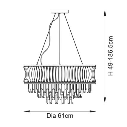 Endon 107785 - Lustr na lanku 9xE14/6W/230V mosaz