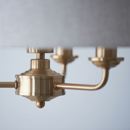 Endon 110723 - Lustr na řetězu HIGHCLERE 3xE14/40W/230V béžová/mosaz