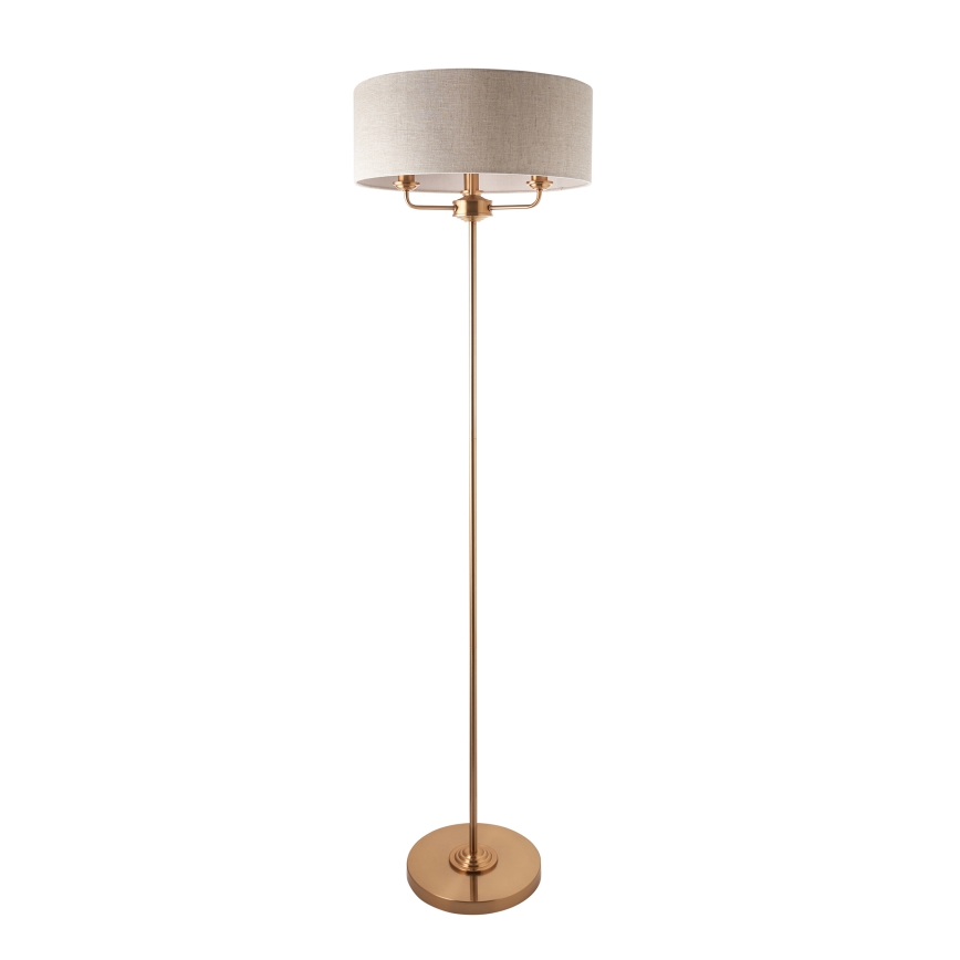 Endon 110724 - Stojací lampa HIGHCLERE 1xE14/40W/230V béžová/mosaz