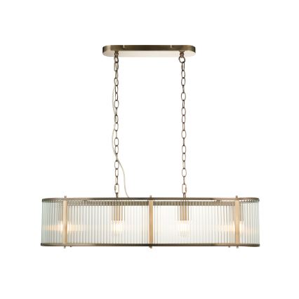 Endon 110945 - Lustr na řetězu RIDGETON 4xE14/6W/230V mosaz/čirá