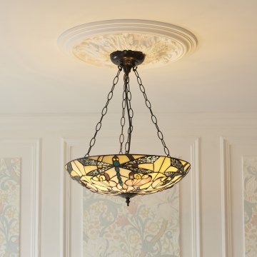 Endon 111869 - Lustr na řetězu Tiffany ASHTON 3xE27/10W/230V pr. 45 cm