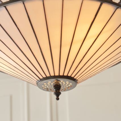 Endon 111870 - Lustr na řetězu Tiffany FARGO 3xE27/10W/230V pr. 41,5 cm