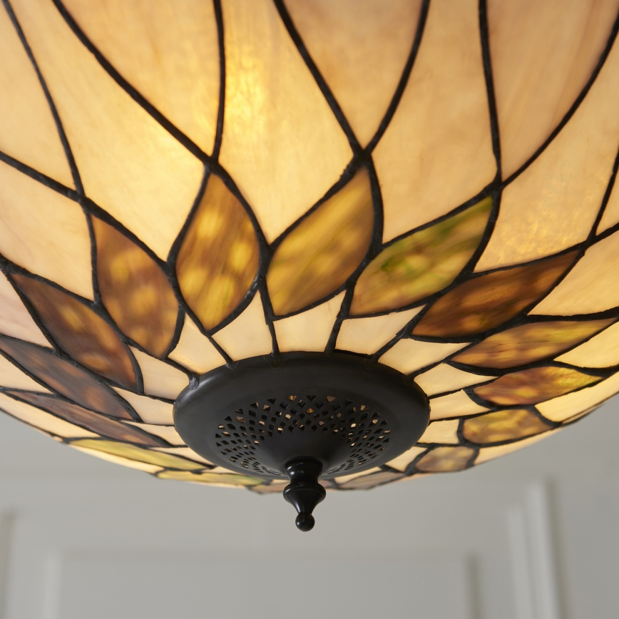 Endon 111872 - Lustr na řetězu Tiffany HUTCHINSON 3xE27/60W/230V pr. 50 cm