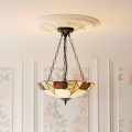 Endon 111879 - Lustr na řetězu Tiffany INGRAM 3xE27/10W/230V pr. 45 cm