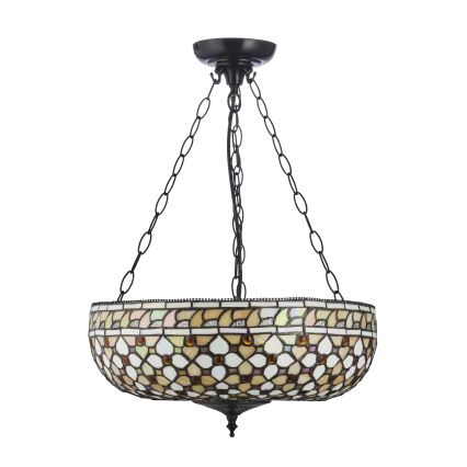 Endon 111882 - Lustr na řetězu Tiffany MILLE FEUX 3xE27/10W/230V pr. 45 cm