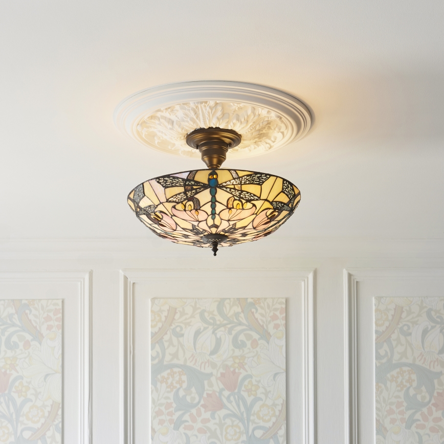 Endon 111892 - Přisazený lustr Tiffany ASHTON 3xE27/10W/230V pr. 45 cm