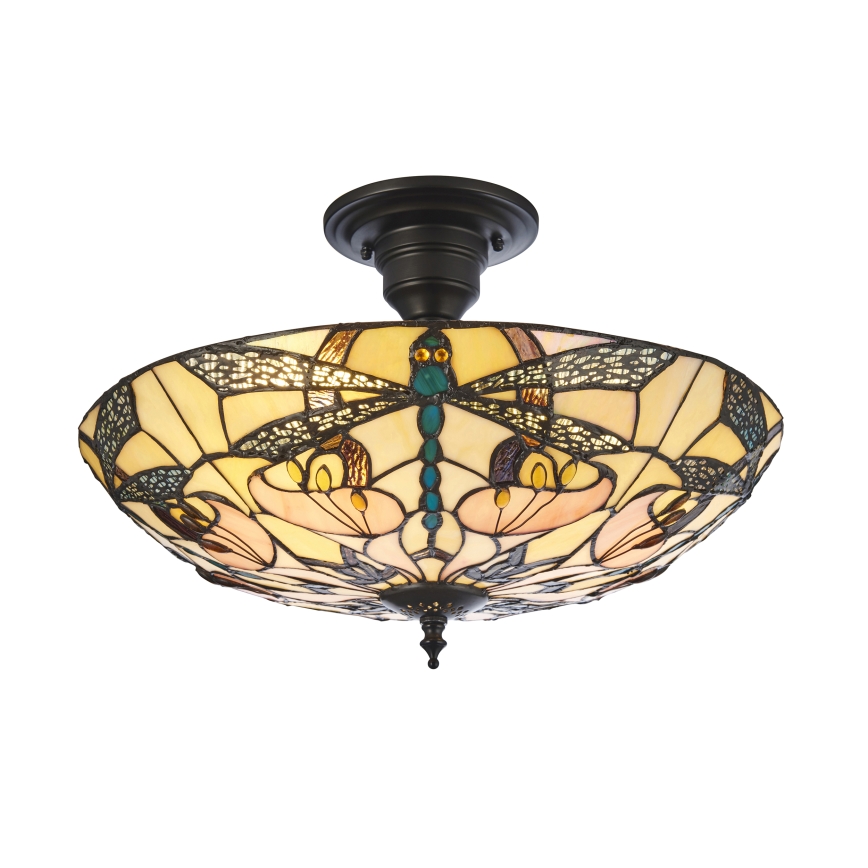 Endon 111892 - Přisazený lustr Tiffany ASHTON 3xE27/10W/230V pr. 45 cm