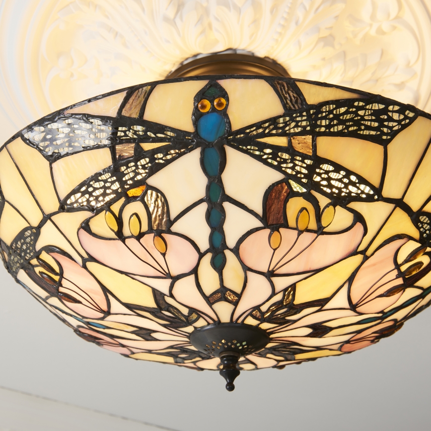Endon 111892 - Přisazený lustr Tiffany ASHTON 3xE27/10W/230V pr. 45 cm