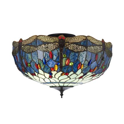 Endon 111899 - Stropní svítidlo Tiffany DRAGONFLY 3xE27/10W/230V pr. 50 cm