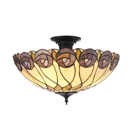 Endon 111906 - Přisazený lustr Tiffany HUTCHINSON 3xE27/10W/230V pr. 50 cm