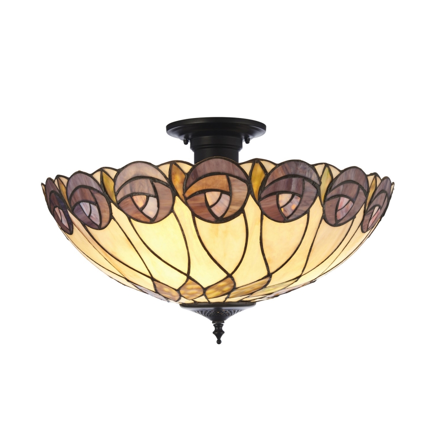Endon 111906 - Přisazený lustr Tiffany HUTCHINSON 3xE27/10W/230V pr. 50 cm