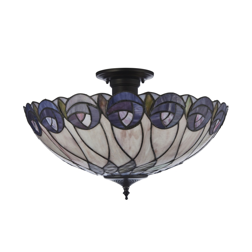 Endon 111906 - Přisazený lustr Tiffany HUTCHINSON 3xE27/10W/230V pr. 50 cm