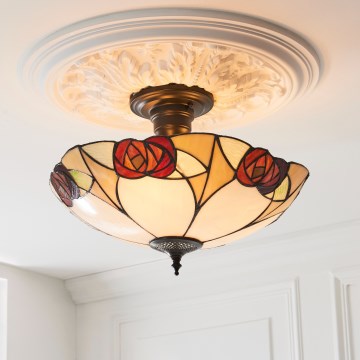Endon 111907 - Přisazený lustr Tiffany INGRAM 3xE27/10W/230V pr. 45 cm