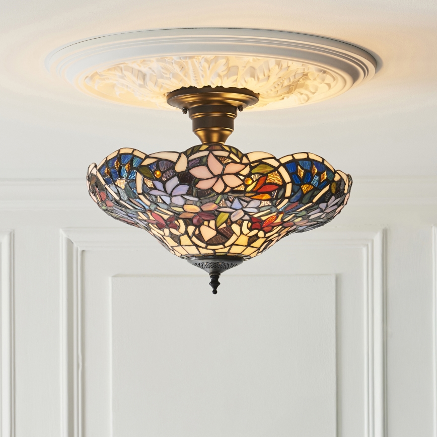 Endon 111915 - Přisazený lustr Tiffany SULLIVAN 3xE27/10W/230V pr. 40 cm