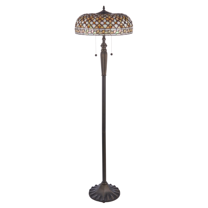 Endon 111921 - Stojací lampa Tiffany MILLE FEUX 2xE27/10W/230V pr. 45 cm