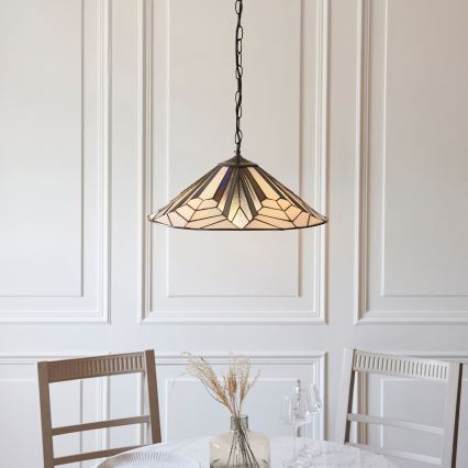 Endon 111922 - Lustr na řetězu Tiffany ASTORIA 3xE27/10W/230V pr. 48 cm