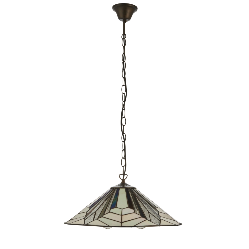 Endon 111922 - Lustr na řetězu Tiffany ASTORIA 3xE27/10W/230V pr. 48 cm
