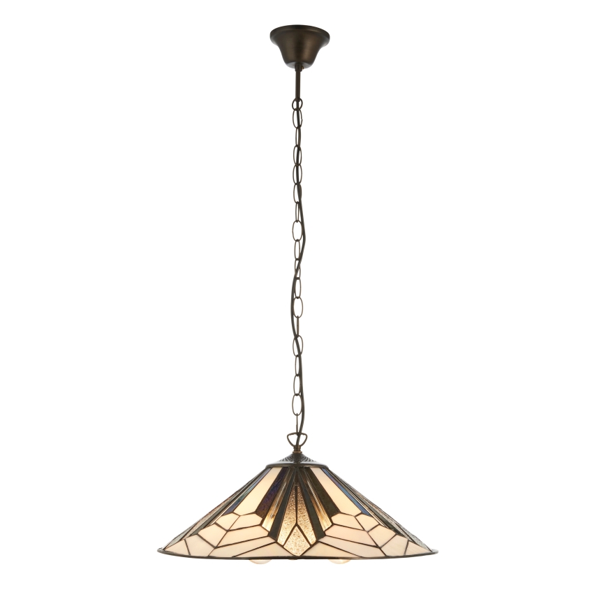Endon 111922 - Lustr na řetězu Tiffany ASTORIA 3xE27/10W/230V pr. 48 cm