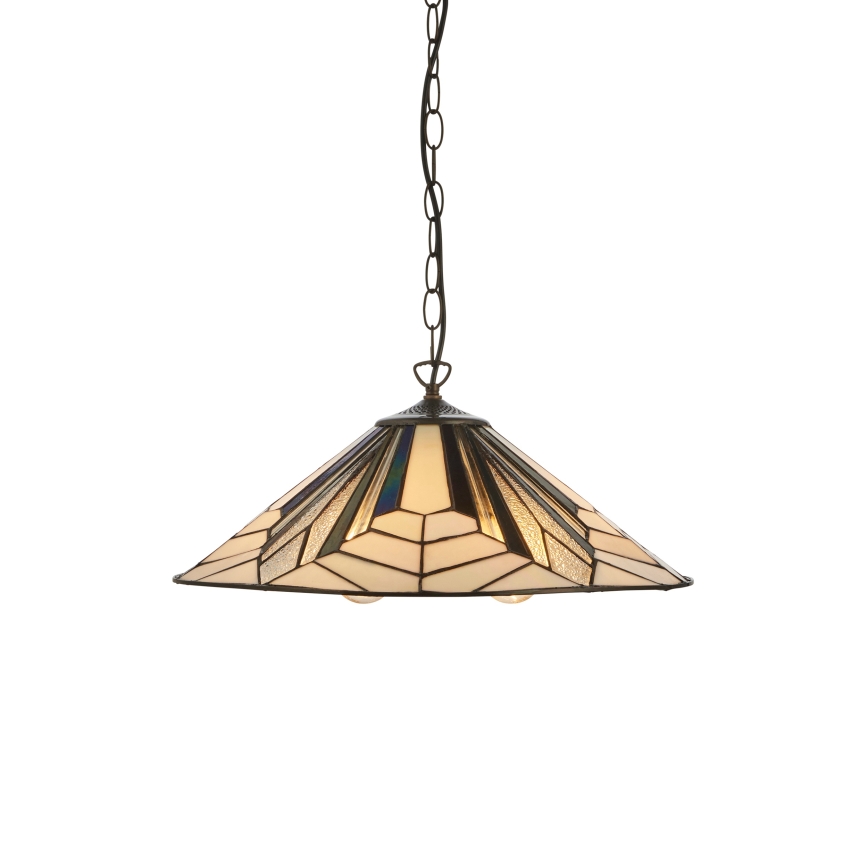 Endon 111922 - Lustr na řetězu Tiffany ASTORIA 3xE27/10W/230V pr. 48 cm